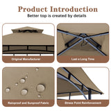 SCOCANOPY 8x5FT Replacement Canopy Grill BBQ Gazebo Roof Top, for Gazebo Model L-GG001PST-F,(Khaki) SCOCANOPY