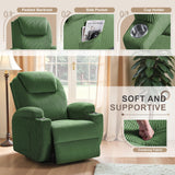 Flamaker Power Lift Recliner Chair Electric Lift Recliner for Elderly Power Lift Recliner Chair with Cup Holders Side Pockets for Living Room (Corduroy, Green) Flamaker