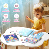 PERRYHOME 3PCS Sticker by Number Paint Books for Girls Ages 4-8, Unicorn Mermaid Frozen Themes Sticker Activity Books, Girls Crafts Party Birthday Christmas Gifts Toys PERRYHOME