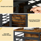 DWVO Dog Crate Furniture, 24 Inch Dog Kennel Indoor Furniture End Table Dog Crate for Dogs, Modern Decorative Dog Crate Wooden Dog Crate Furniture with Wheels, Chew-Resistant, Rustic Brown DWVO