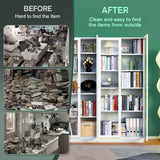 IRONMIX Metal Bookshelf with Doors and Adjustable Shelves, 70.87" H Tall Bookcase, 5-Tier Curio Cabinet for Collectibles, White Storage Cabinet for Home Office Living Room IRONMIX