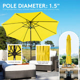 JEAREY 10ft Olefin Patio Umbrellas Outdoor Umbrella with Auto Tilt Crank System,Market Table Umbrella 8 Sturdy Ribs UV Protection Fade-Resistant for Pool Deck Garden Backyard,Yellow JEAREY