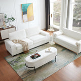 FiveWillowise 79" Loveseat Sofa for Living Room, Modern Comfy Couch with Charging Ports and Solid Wood Legs, Small Couch Sofa for Small Space,Apartment,Bedroom,Livingroom,White FiveWillowise