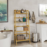 HITNET Bamboo 4-Tier Ladder Shelf - Versatile Storage & Display Rack for Home & Office HITNET