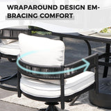 Grand patio Outdoor Dining Chair Set of 2, 2 Pieces Patio Dining Chairs, Metal Woven Wicker Swivel Patio Chairs with Grey Cushions for Backyard, Deck, Garden, Porch, Lawn and Poolside (Black) Grand patio