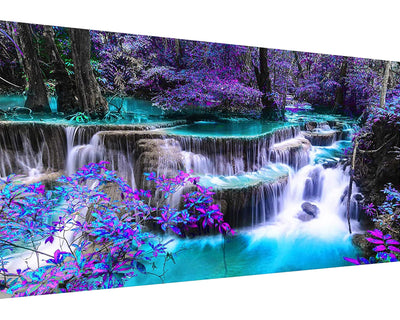 YALKIN Square 5D Diamond Painting Kits for Adults, Waterfall Large Diamond Art Kits Full Drill Diamond Painting Kit for Adult Beginners, DIY Crystal Picture Art for Home Wall Decor 40x70CM/15.8x27.6in