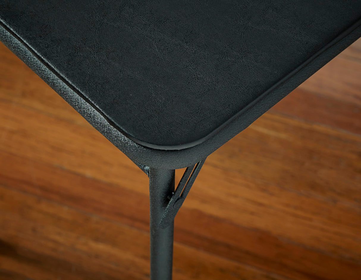 COSCO 20" x 48" Vinyl Top Folding Table, Black Cosco