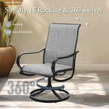 Sophia & William Outdoor Dining Set Patio Dining Sets Patio Table and Chairs Set 9 Pieces Square Outdoor Dining Table for 8 with Swivel Patio Set for Garden Pool All Weather Grey Sophia & William