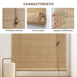 EVOZEN Bamboo Blinds for Interior Windows, Bamboo Window Shades, Custom Bamboo Blinds, Bamboo Shades, Bamboo Blinds for Outdoor Patio,Hand Weave Easy to Install for Decks, Porches, Backyards EVOZEN