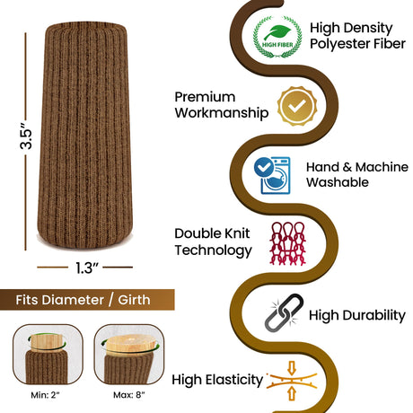 48 Pcs Brown Premium Chair Leg Socks Protectors for Hardwood Floors - Not Falling Off - Easy to Put On - Fits Round and Square Legs - High Elastic Bar Stool Leg Covers - Furniture Pads for All Shapes IAMZAY