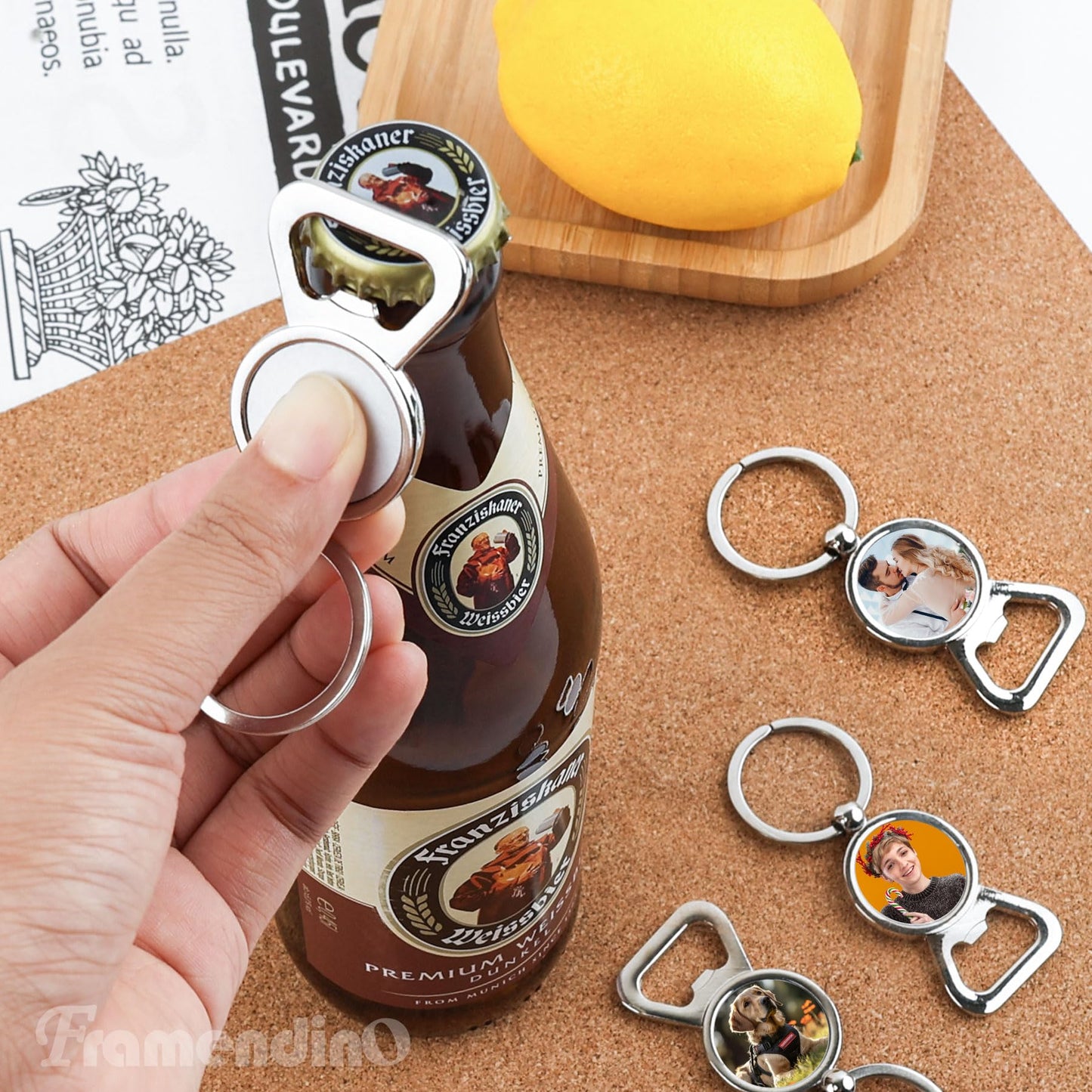 Framendino, 10 Pack Sublimation Blanks Keychains Bottle Opener Blank Key Rings Aluminum Heat Transfer Rectangle Sublimation Keychains