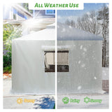 Domi 12’x14’ Gazebo Cover for Hardtop Gazebos, Outdoor Universal Winter Gazebo Cover with Sidewalls and Mesh Windows, All Season Waterproof Enclosed Gazebo Cover, White domi outdoor living