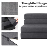 ANONER Fold Sofa Bed Couch Memory Foam with Pillow Futon Sleeper Chair Guest Bed and Fold Out Couch, Washable Cover Twin Size, Dark Gray ANONER
