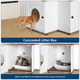 Cat Tree Litter Box Enclosure Hidden Litterbox, Large Tall Cat Tower for Indoor Cats Large Adult, 2 in 1 Multi Level 48.8 Inch Wooden Furniture with Scratching Post, Hanging Balls for Pets Attracoast