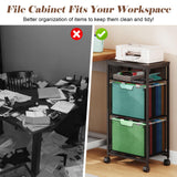 Sbanmao 3 Drawer Mobile File Cabinet for Home Office, Rolling Filing Cabinet on Lockable Wheels, Hanging File Folders Organizer, Utility Cart Storage and Organizer, Printer Stand, Black Sbanmao