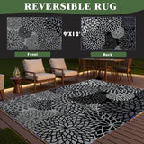 YONILE Outdoor Rug 9x12 ft with LED Light, Waterproof Reversible Outdoor Plastic Straw Rug for Patios Clearance, Large Outdoor Area Rug Carpet RV Mat for Camping Backyard Deck Porch Beach YONILE