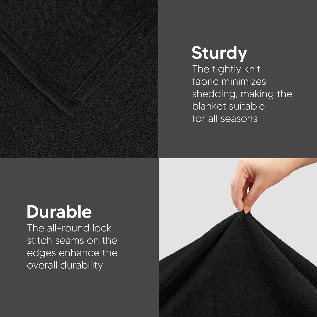 Utopia Bedding Fleece Blanket Throw Size Black 300 GSM Luxury Anti-Static Fuzzy Soft Microfiber Blanket for Couch, Sofa and Bed (60x50 Inch) Utopia Bedding