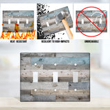 Rustic Farmhouse 3 Gang Toggle Switch/Wall Plate Retro Wooden Decorative Light Switch Cover Outlets Covers for Bedroom Kitchen Home Decor Xianshime