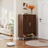 Tribesigns 6-Tier Shoe Cabinet with Doors, Wooden Shoe Storage Cabinet with Adjustable Shelves for Entryway, Hallway, Bedroom (Walnut) Tribesigns