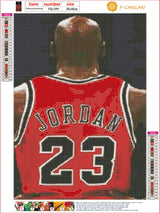 F-CANLAN Round Full Drill Diamond Painting Kit, 5D God of Basketball Paint with Diamonds Basketball Star Diamond Dots Arts Crafts Set for Adult Children Diamond Painting Room Decor (12X16 inches) F-CANLAN