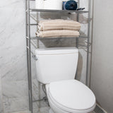 Mind Reader Over The Toilet Storage Rack, Bathroom Organizer, Bathroom Shelves, Metal, 23.5" L x 10.25" W x 70.5" H, Silver Mind Reader