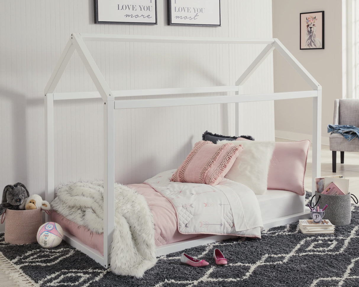 Signature Design by Ashley Flannibrook Contemporary House Bed Frame, Twin, White Signature Design by Ashley