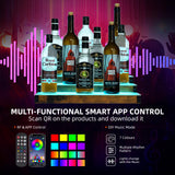 2 Pack LED Lighted Liquor Bottle Display Shelf, 3 Tier 32 Inch Liquor Shelves, RGB Acrylic bar Shelf with RF & App Control, 7 Colors, Music Sync, Timer, Whiskey Rack Stand for Home Bar, KTV, Party Aisthtea