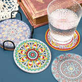 UPINS 8Pcs Mandala Diamond Art Painting Art Coasters Kits with Holder, Diamond Art Non Slip Coaster Kits DIY with Holder Crafts for Adults Diamond Art Painting Kits Supplies for Christmas Gift UPINS