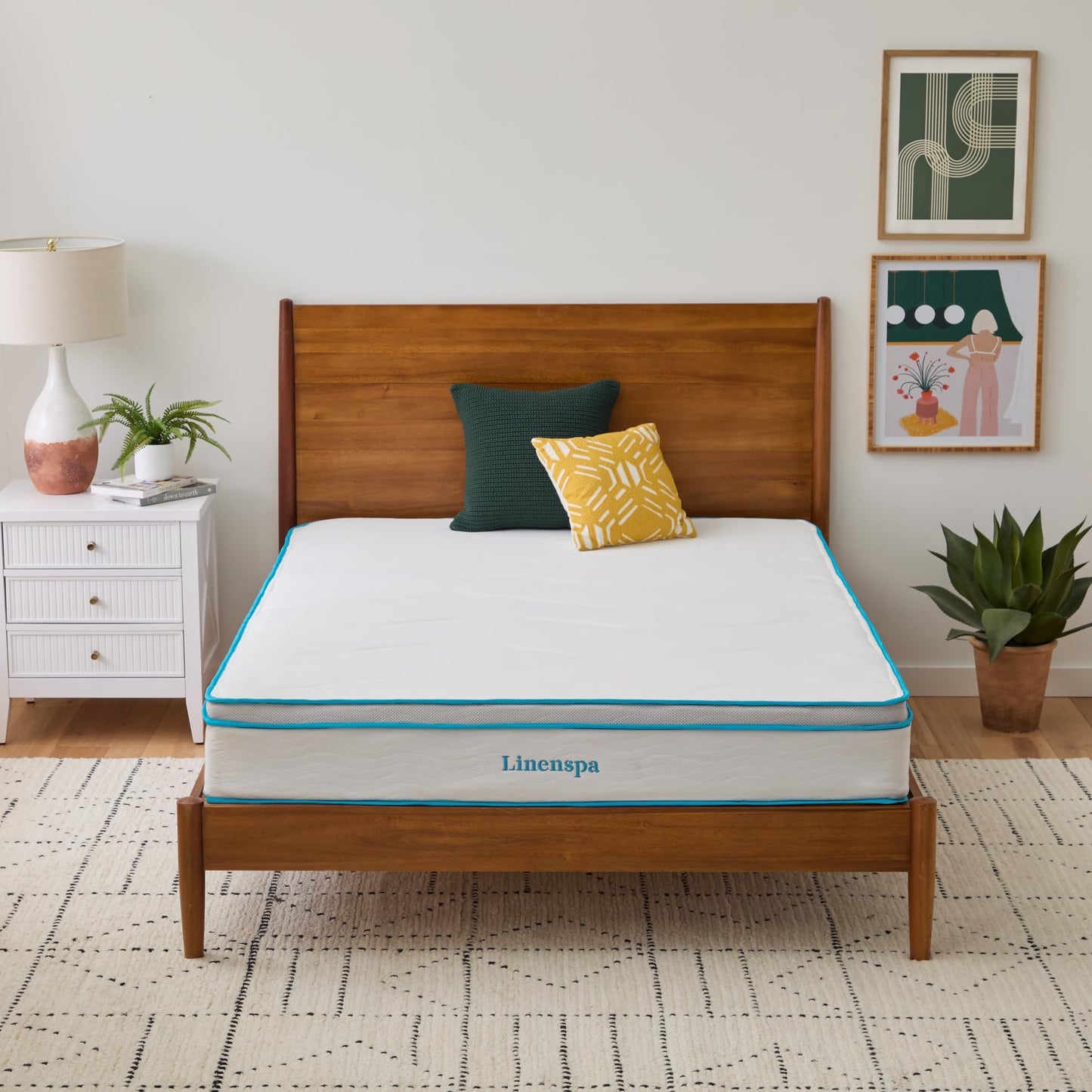 Linenspa 10 Inch Memory Foam and Spring Hybrid Mattress - Medium Feel - Bed in a Box - Quality Comfort and Adaptive Support - Breathable - Cooling - Perfect for a Guest Bedroom - Twin Size