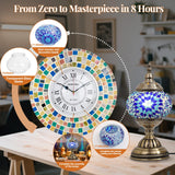BOHMR DIY Turkish Mosaic Lamp Kit,Table Lamp Making Kit,Easy No Skills Craft for Family Team,Decorative Table Desk Light Crfat Kit for Living Room Bedroom, Make Your Own Table Lamp,Gifts,Blue BOHMR