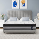 SURLUNKEYS 14 Inch Hybrid Mattress - Queen Size Mattress Medium Firm with Memory Foam, Individual Pocket Springs for Motion Isolation, Enhanced Edge Support, White SURLUNKEYS