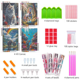 4 Pack 5D Diamond Art Kits for Adults-Premium Canvas Without Creases-Easy Diamond Painting Kits for Adults-Cats,Elephants,Tropical Fish,Unicorns,Themes for DIY Craft and Home Decor.A001 Vibeascomfotaler