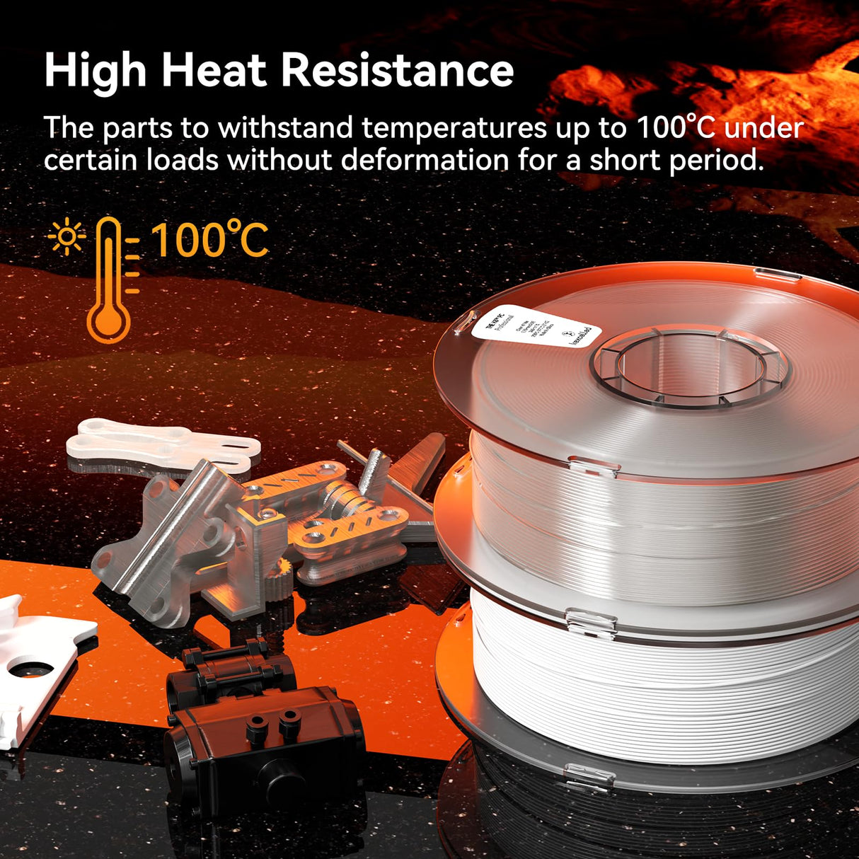 kexcelled PC Filament 1.75mm 1kg,Clear Black Polycarbonate Filament 1.75 with Tough and Heat Resistant,PC 3D Printer Filament Dimensional Accuracy +/- 0.03mm kexcelled