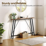 YATINEY 70.9" Console Table with Power Outlets, Sofa Tables Narrow Long, Industrial Behind Couch Table, for Hallway, Entryway, Living Room, Rustic Brown and Black CT185UBR YATINEY
