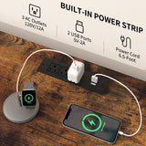 Yoobure TV Stand Dresser for Bedroom, 7 Fabric Drawers Entertainment Center, LED Dressers with Power Outlets, TV Stands for Living Room with Storage Shelf, TV Console Entertainment Stand up to 50" TV Yoobure