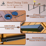 HERA'S HOUSE 7 Pieces Patio Dining Sets, 6 x Swivel Dining Chairs with Removable Cushions, 1 x Rectangular Wood-Like Dining Table, Outdoor Furniture Set for Patio Lawn Garden Porch HERA'S HOUSE