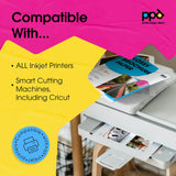 PPD Double Sided Photo Paper, Glossy Brochure Paper 8.5 x 11 for Inkjet Printer, 140 gsm, 6.3 mil Thick for Magazine, Flyer, Presentation, Program, Instant Dry & Water Resistant (100 Sheets) PPD