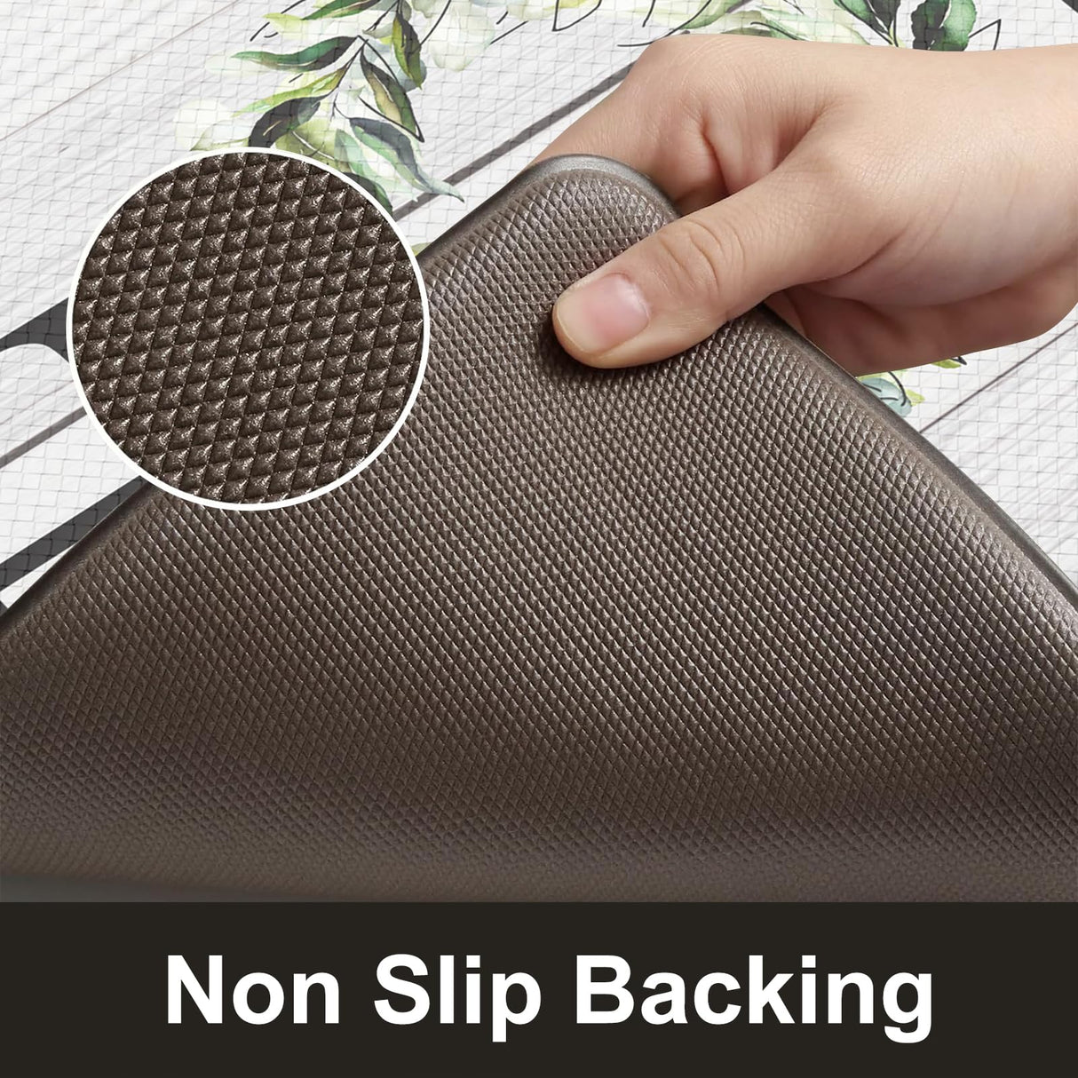 KIMODE Farmhouse Kitchen Mat 2PCS Anti Fatigue Kitchen Rugs Non-Skid Waterproof Kitchen Floor Mat Cushioned Comfort Standing Mat for Office,Laundry,Sink,Home KIMODE