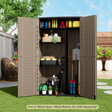 ZZM Large 67 Cu.ft Waterproof Storage Shed, Outdoor Storage Cabinet，Durable Resin Storage for Patio Furniture, Garden Tools, Pool Accessories, Mower Storage (Coffee) ZZM