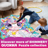 QUOKKA Glitter Floor Puzzles for Kids Ages 3-5 - 2x3 FT 48 Pcs Puzzles for Toddlers 2-4 - Shaped Large Giant Educational Toddler Puzzles Ages 24+ Months - Unicorn Toy Activity Game for Boys and Girls QUOKKA