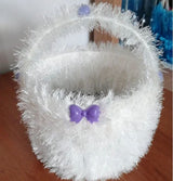 Lukche Eyelash Fun Fur Yarn Premium 100% Polyester 164 Yds (150 Mt), 3.53 Oz (100 Gr) Colorful Crochet Yarn Dıy Hand Knitting. (Cream, 1 Skein) LUKCHE