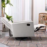 Modern Mid Century Upholstered Recliner Chair with Thick Seat Cushion and Backrest Wood Accent Armchair for Living Room, Bedroom, Home Office Beige Merax