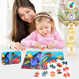 LELEMON Ocean Puzzles for Kids Ages 4-8,Underwater World 60 Piece Puzzles for Kids Ages 3-5,Children Jigsaw Puzzles Kids Puzzles in a Metal Box,Educational Learning Puzzle Toys for Girls and Boys LELEMON