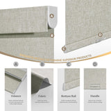 Boolegon Blackout Roller Shades for Indoor Windows, Cordless Linen Fabric-Matched Roller Blinds, Easy to Install Privacy UV Protection Roll Up Blinds for Home Office, Oatmeal, Custom Size Boolegon