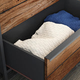 Sauder Boulevard Cafe 6 Drawer Dresser, L: 57.56" x W: 17.48" x H: 33.94", Vintage Oak Sauder