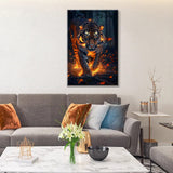 JOOZ Paint by Numbers Kit for Adults with Frame Tiger Paint by Number with Easel Animal Adult Paint by Number Kits on Canvas DIY Paint by Number for Adults for Gift Home Wall Decor 7.87x11.81 Inch JOOZ