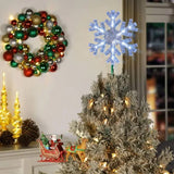 Dazzle Bright Snowflake Christmas Tree Topper, 9 inch Christmas Tree Topper Ornament with 15 White LED Lights, Lighted Tree Topper Christmas Decorations for Xmas Indoor Holiday Decor Dazzle Bright