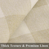 decorUhome Christmas Buffalo Plaid Check Throw Pillow Covers 18x18 Set of 2, Outdoor Linen Decorative Farmhouse Gingham Pillow Covers with Stitched Edge for Bed Couch Sofa, Cream White and Beige decorUhome