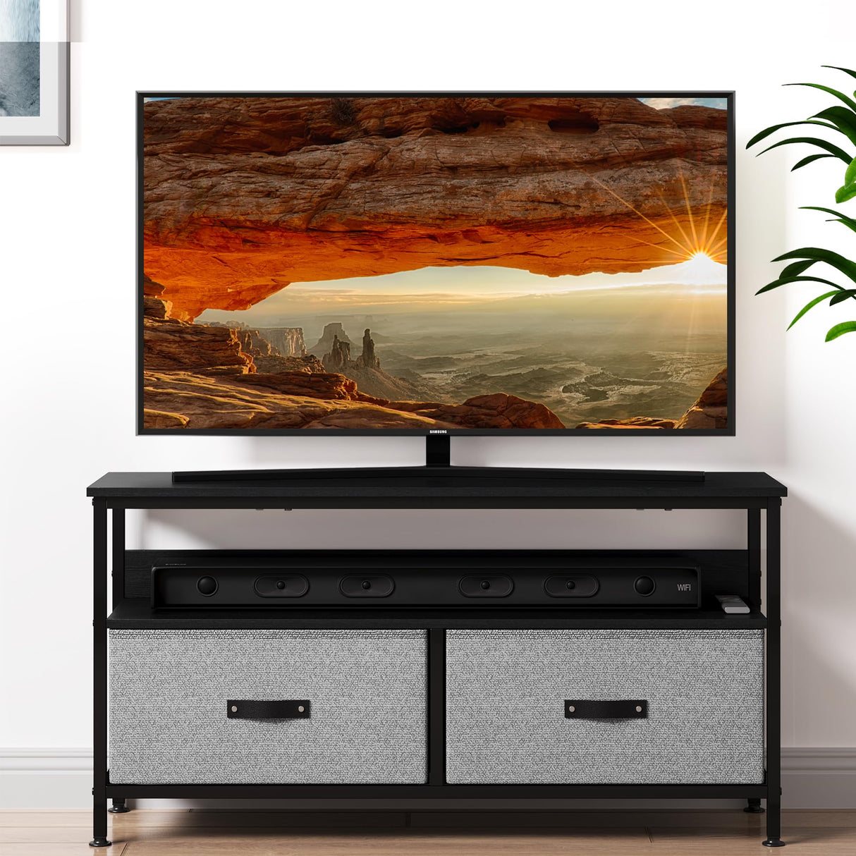 IDEALHOUSE Dresser TV Stand, Entertainment Center with Storage, 50 Inch TV Stand for Bedroom Small TV Stand Dresser with Drawers and Shelves, TV & Media Console Table Furniture for Living Room, Grey IDEALHOUSE