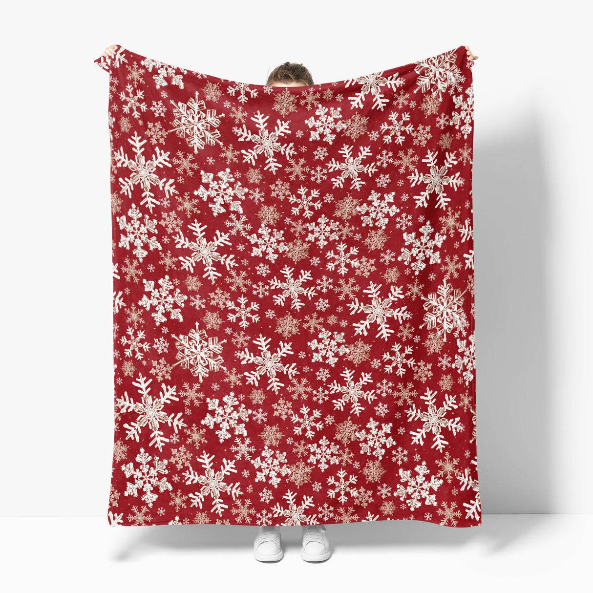 Horaldaily Christmas Flannel Blanket Throw, Red Snowflake Soft Fuzzy Plush Cozy Fleece Blankets for Couch Sofa Bed Lounging, Ideal Gifts for Kids Adults Wife Self, 50x60 Horaldaily